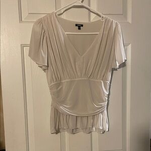 Express Cream V-Neck Blouse